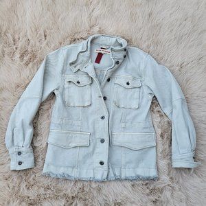 Free People Denim Frayed End Jacket